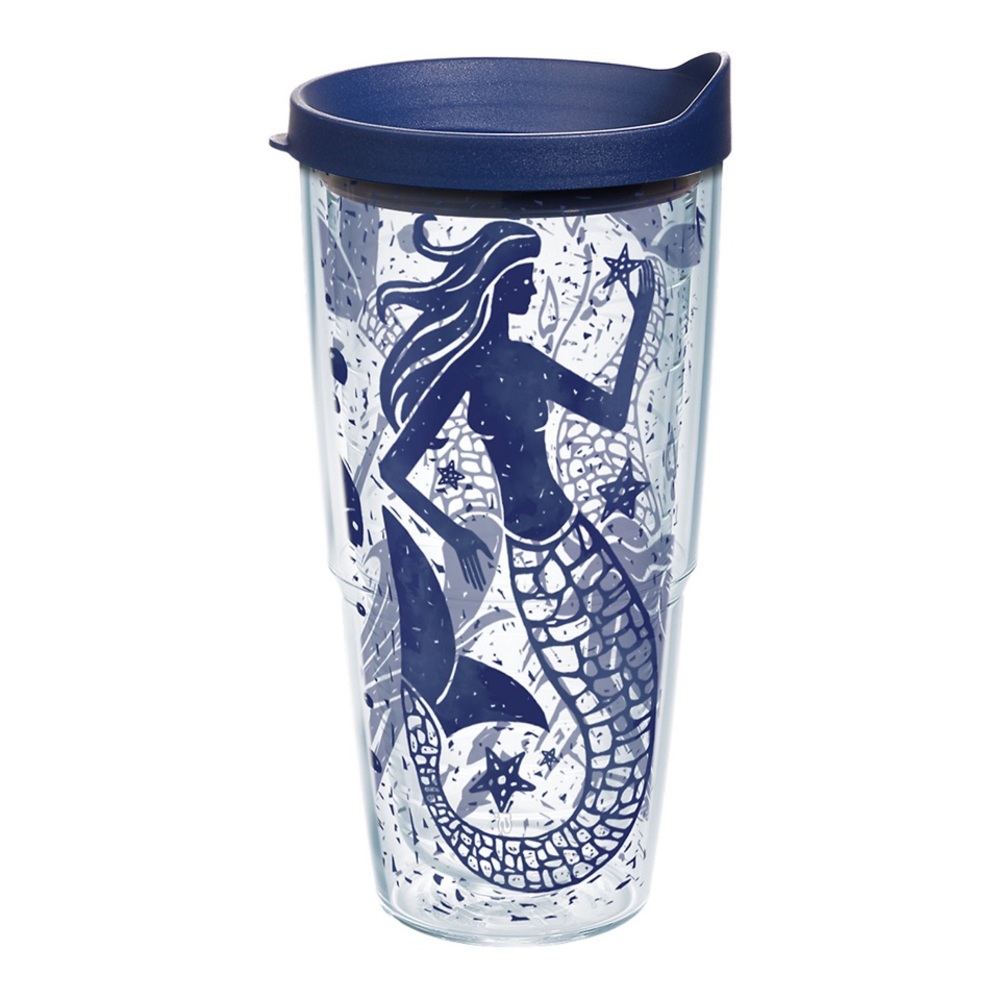 Tervis Vintage Mermaid Collage Tumbler with Wrap and Navy Lid 24 oz  - Retired